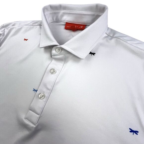 Redvanly Other - Redvanly Golf Polo Shirt Mens Medium White Dragonfly Athleisure Performance